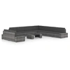 Image de Salon de jardin modulable resine tressee gris 10 pieces 90.0 x 50 x 26 9 personnes