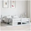 Image de Bedframe massief grenenhout wit 120x200 cm322070