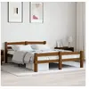 Image de Cadre de lit sans matelas marron miel pin massif 140x200 cm