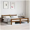 Image de Cadre de lit sans matelas marron miel pin massif 160x200 cm