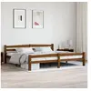 Image de Cadre de lit sans matelas marron miel bois pin massif 200x200cm