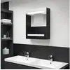 Image de Armoire de salle de bain à miroir LED noir 50x14x60 cm
