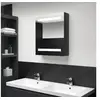 Image de Armoire de salle de bain à miroir LED noir brillant 50x14x60 cm