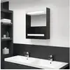 Image de Armoire de salle de bain à miroir LED anthracite 50x14x60 cm