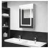 Image de Armoire de salle de bain à miroir LED gris béton 50x13x70 cm