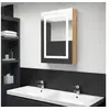 Image de Armoire de salle de bain à miroir LED Chêne 50x13x70 cm