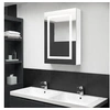 Image de Armoire de salle de bain à miroir LED Blanc brillant 50x13x70cm