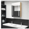 Image de Badkamerkast met spiegel en LED 50x13x70 cm wit en eikenkleurig326500