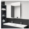 Image de Armoire de salle de bain à miroir LED Noir brillant 60x11x80 cm 326504
