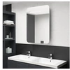 Image de Badkamerkast met spiegel en LED 60x11x80 cm wit en eikenkleurig326508