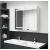 Image de Badkamerkast met spiegel en LED 80x12x68 cm glanzend wit326517