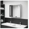 Image de Armoire de salle de bain à miroir LED Gris béton 62x14x60 cm