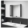 Image de Badkamerkast met spiegel en LED 62x14x60 cm glanzend grijs326521