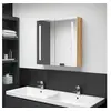 Image de Armoire de salle de bain à miroir LED Chêne 62x14x60 cm