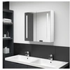 Image de Armoire de salle de bain à miroir LED Blanc brillant 62x14x60cm