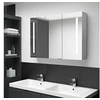 Image de Badkamerkast met spiegel en LED 89x14x62 cm betongrijs326525
