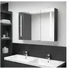 Image de Badkamerkast met spiegel en LED 89x14x62 cm glanzend zwart326526