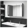 Image de Badkamerkast met spiegel en LED 89x14x62 cm grijs326527
