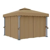 Image de Prieel met gordijn 3x3 m aluminium taupe3068557