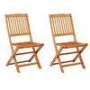 Image de Lot de 2 chaise en bois massif non pliable exterieur H. 91 cm naturel