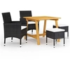 Image de Ensemble de Salle à Manger de Jardin 5 pcs Table et Chaises de Repas de Patio Mobilier à Dîner d'Extérieur Salon de 3068691