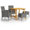 Image de Ensemble de Salle à Manger de Jardin 5 pcs Table et Chaises de Repas de Patio Mobilier à Dîner d'Extérieur Salon de 3068692