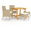 Image de Ensemble de Salle à Manger de Jardin 5 pcs Table et Chaises de Repas de Patio Mobilier à Dîner d'Extérieur Salon de 3068693