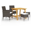 Image de Ensemble de Salle à Manger de Jardin 5 pcs Table et Chaises de Repas de Patio Mobilier à Dîner d'Extérieur Salon de 3068694