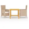 Image de Ensemble de Salle à Manger de Jardin 3 pcs Mobilier à Dîner d'Extérieur Table et Chaises de Repas de Patio Salon de 3068707