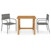 Image de Ensemble de Salle à Manger de Jardin 3 pcs Mobilier à Dîner de Terrasse Table et Chaises de Repas de Patio Salon de 3068721