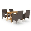 Image de Salon de jardin en.casa bois marron 5 pieces