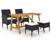 Image de Ensemble de Salle à Manger de Jardin 5 pcs Salon de Jardin Mobilier à Dîner d'Extérieur Mobilier de Repas de Terrasse 3068743