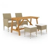 Image de Ensemble de Salle à Manger de Jardin 5 pcs Mobilier à Dîner d'Extérieur Salon de Jardin Mobilier de Repas de Terrasse 3068745