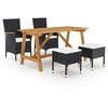 Image de Ensemble de Salle à Manger de Jardin 5 pcs Salon de Jardin Mobilier à Dîner d'Extérieur Mobilier de Repas de Terrasse 3068747