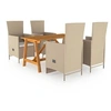 Image de Ensemble de Salle à Manger de Jardin 5 pcs Mobilier à Dîner d'Extérieur Salon de Jardin Table et Chaises de Repas de 3068762