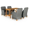 Image de Ensemble de Salle à Manger de Jardin 5 pcs Mobilier à Dîner d'Extérieur Salon de Jardin Mobilier de Repas de Patio 3068790