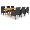 Image de Ensemble de Salle à Manger de Jardin 7 pcs Mobilier à Dîner d'Extérieur Table et Chaises de Repas de Patio Salon de Jardin Terrasse Noir 3068792