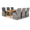 Image de Ensemble de Salle à Manger de Jardin 7 pcs Salon de Jardin Mobilier à Dîner d'Extérieur Table et Chaises de Repas de Patio Terrasse Gris