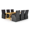 Image de Ensemble de Salle à Manger de Jardin 7 pcs Table et Chaises de Repas de Terrasse Salon de Jardin Mobilier à Dîner d'Extérieur Patio Noir 3068816