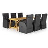 Image de Ensemble de Salle à Manger de Jardin 7 pcs Table et Chaises de Repas de Terrasse Salon de Jardin Mobilier à Dîner d'Extérieur Patio Noir