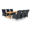 Image de Ensemble de Salle à Manger de Jardin 7 pcs Mobilier à Dîner d'Extérieur Salon de Jardin Table et Chaises de Repas de Patio Terrasse Gris Foncé