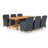 Image de Ensemble de Salle à Manger de Jardin 7 pcs Mobilier à Dîner d'Extérieur Salon de Jardin Table et Chaises de Repas de Patio Terrasse Gris Foncé