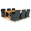 Image de Ensemble de Salle à Manger de Jardin 7 pcs Mobilier à Dîner d'Extérieur Table et Chaises de Repas de Patio Salon de Jardin Terrasse Gris Foncé