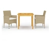 Image de Ensemble à manger de jardin 3 pcs Beige