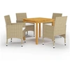 Image de Ensemble à manger de jardin 5 pcs Beige