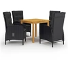 Image de Ensemble de Salle à Manger de Jardin 5 pcs Table et Chaises de Repas de Patio Mobilier de Terrasse Mobilier à Dîner 3067682