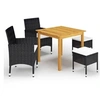 Image de Ensemble de Salle à Manger de Jardin 5 pcs Table et Chaises de Repas de Patio Mobilier à Dîner de Terrasse Mobilier 3067683