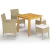 Image de Ensemble de Salle à Manger de Jardin 5 pcs Table et Chaises de Repas de Patio Mobilier de Terrasse Mobilier à Dîner 3067685