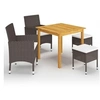 Image de Ensemble de Salle à Manger de Jardin 5 pcs Table et Chaises de Repas de Patio Mobilier de Terrasse Mobilier à Dîner 3067686
