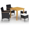 Image de Ensemble de Salle à Manger de Jardin 5 pcs Mobilier à Dîner de Terrasse Table et Chaises de Repas de Patio Mobilier 3067687